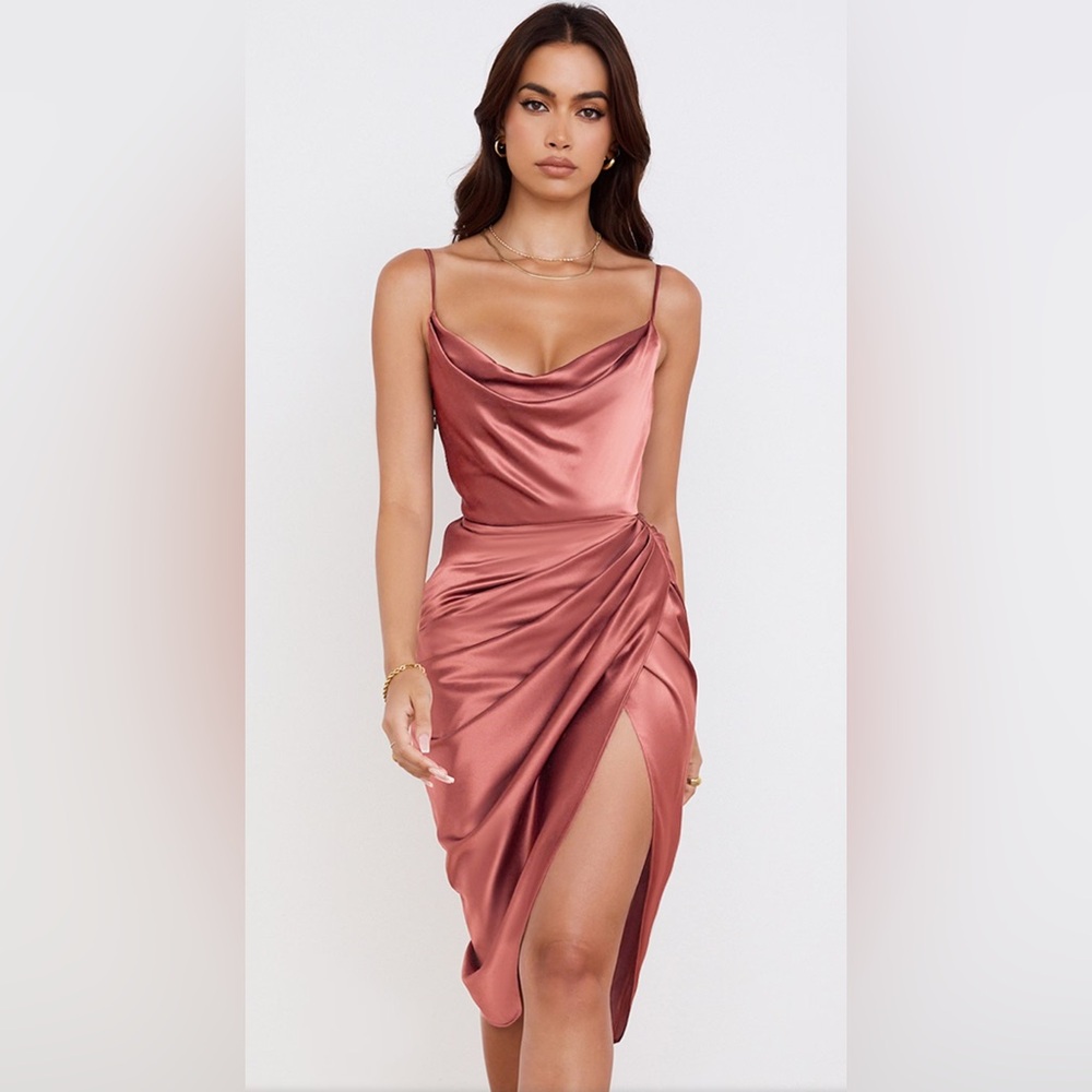 House of CB Metallic Rose Midi Dress